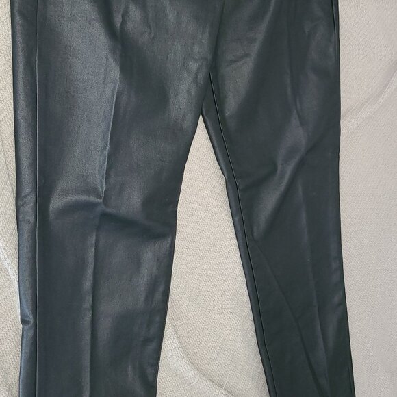 I.N.C. DENIM FAUX LEATHER  MID RISE STRAIGHT LEG BLACK PANTS SIZE 10/30 - Picture 4 of 16